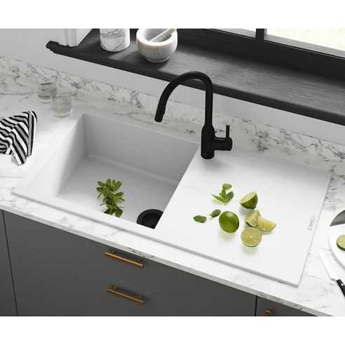 Clearwater Rio 1 Bowl Granite Composite Sink & Waste with Reversible Drainer - 1000 x 500mm