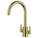 Clearwater Rococo WRAS Approved Twin Lever Mono Kitchen Mixer - Artisan Brass