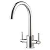 Clearwater Rococo Twin Lever Mono Sink Mixer with Swivel Spout - Chrome