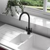 Clearwater Rococo WRAS Approved Twin Lever Mono Kitchen Mixer - Matt Black
