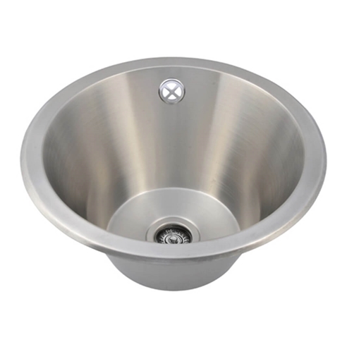 Clearwater Royal Mini Round Single Bowl Brushed Stainless Steel Sink - 355 x 355mm