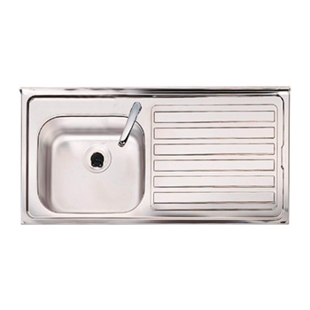Clearwater Contract Inset 1 Bowl Stainless Steel Sink with 1 Tap Hole - 940 x 485mm