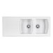 Clearwater Sonnet White Ceramic Double Bowl Sink with Reversible Drainer - 1200 x 500mm