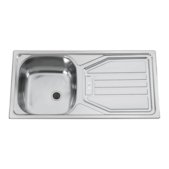 Clearwater Spacesaver Single Bowl Stainless Steel Sink & Waste with Reversible Drainer - 860 x 435mm