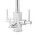 Clearwater Stella Triple Lever Mono Kitchen Mixer and Cold Filtered Water Tap - Polished Chrome