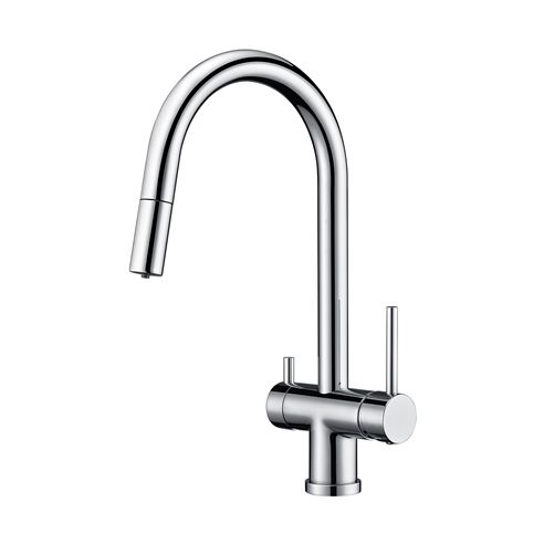Clearwater Toledo Twin Lever Pull Out Mono Kitchen Mixer and Cold Filtered Water Tap