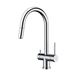 Clearwater Toledo Twin Lever Pull Out Mono Kitchen Mixer and Cold Filtered Water Tap - Polished Chrome
