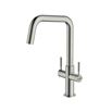 Clearwater Topaz Twin Lever Mono Kitchen Mixer with 'Twist & Spray' U Spout and Knurled Handles