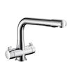 Clearwater Ultra Twin Lever Mono Sink Mixer with Swivel Spout - Chrome
