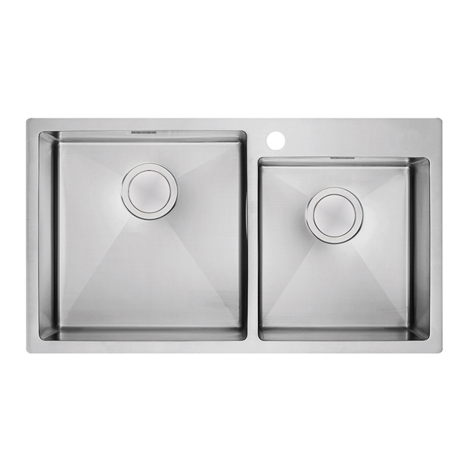 Clearwater Urban 1.75 Bowl Brushed Stainless Steel Kitchen Sink & Waste Kit - 810 x 450mm
