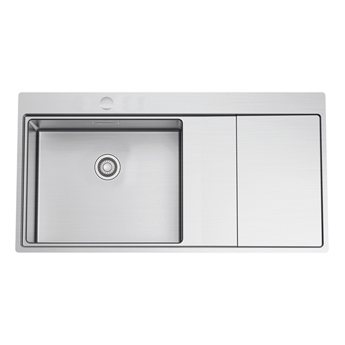 Clearwater Xeron 105 Single Bowl Brushed Stainless Steel Sink & Waste - 1000 x 520mm