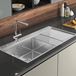 Clearwater Xeron 105 Single Bowl Brushed Stainless Steel Sink & Waste with Right Hand Drainer - 1000 x 520mm