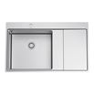Clearwater Xeron 86 Single Bowl Brushed Stainless Steel Sink & Waste - 860 x 520mm
