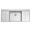 Clearwater Xeron B50 Single Bowl Brushed Stainless Steel Sink with Double Drainer & Waste - 1160 x 520mm