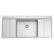 Clearwater Xeron B50 Single Bowl Brushed Stainless Steel Sink with Double Drainer & Waste - 1160 x 520mm
