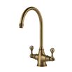 Clearwater Coriolis Traditional Twin Lever Mono Kitchen Mixer - Brushed Bronze