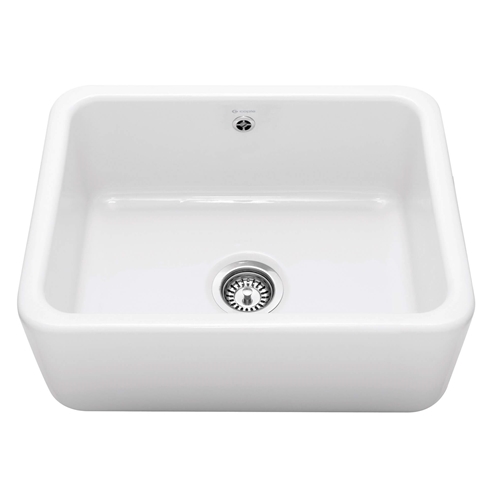 Caple Butler Single Bowl White Ceramic Kitchen Sink - 595 x 460mm