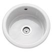 Caple Warwickshire Single Bowl Inset or Undermount White Ceramic Round Kitchen Sink - 460 x 460mm