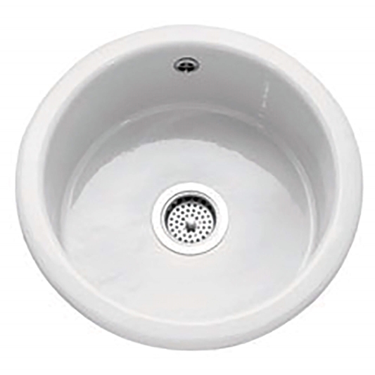Caple Warwickshire Single Bowl Inset Or, Round White Ceramic Kitchen Sink