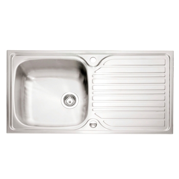 Caple Crane 1 Bowl Satin Stainless Steel Sink & Waste Kit with Reversible Drainer - 965 x 510mm