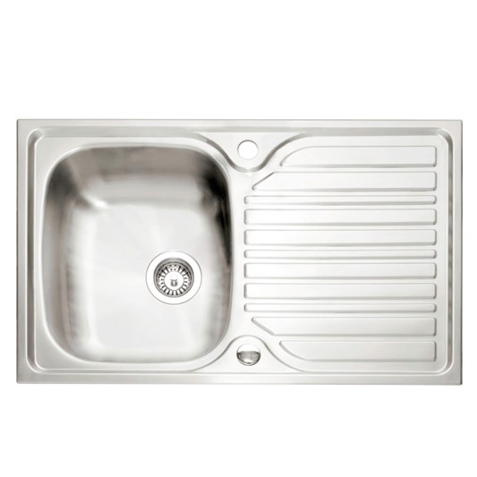 Caple Crane 1 Bowl Satin Stainless Steel Sink & Waste Kit with Reversible Drainer - 800 x 510mm