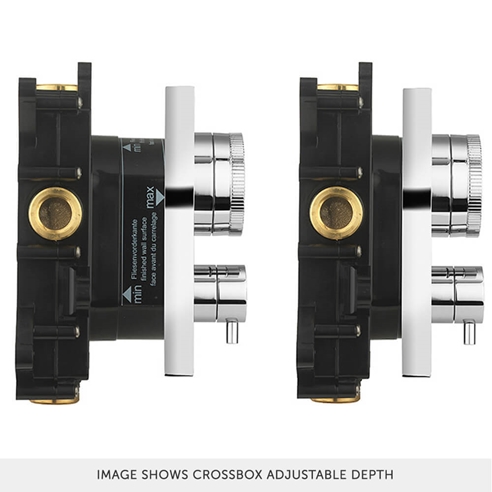 Crosswater MPRO Push 2 Outlet Concealed Valve with Crossbox Technology - Chrome