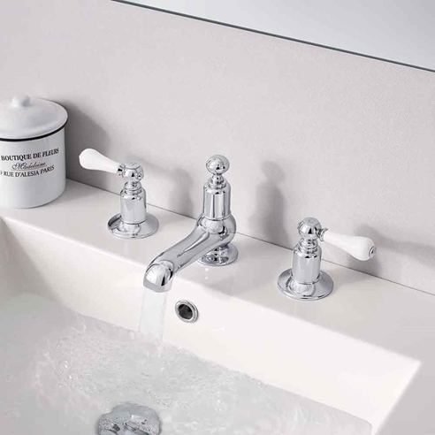 Crosswater Belgravia Lever 3 Hole Basin Mixer with Pop-Up Waste