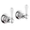 Crosswater Belgravia Lever Wall Mounted Hot & Cold Shut Off Valves