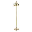 Crosswater Belgravia Exposed Thermostatic Shower Valve with Fixed Shower Head - Unlacquered Brass
