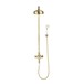 Crosswater Belgravia Exposed Thermostatic Shower Valve with Fixed Shower Head, Shower Handset and Wall Station - Unlacquered Brass