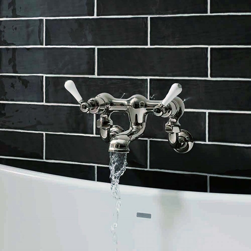 Crosswater Belgravia Lever Wall Mounted Bath Filler with Exposed Valves