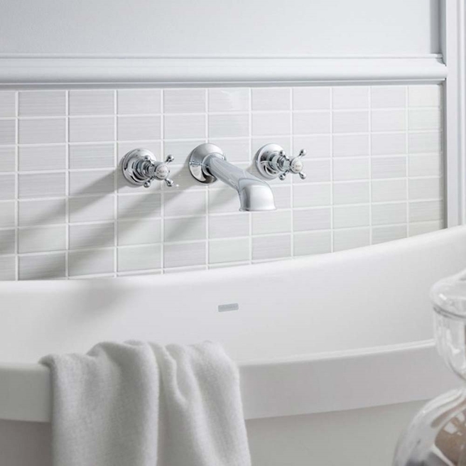 Crosswater Belgravia Crosshead Wall Mounted Bath Filler with Concealed Valves