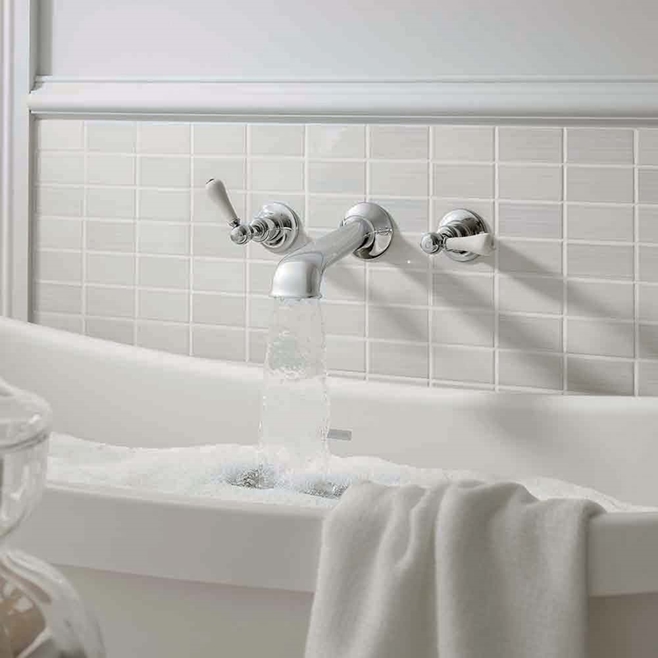 Crosswater Belgravia Lever Wall Mounted Bath Filler with Concealed Valves