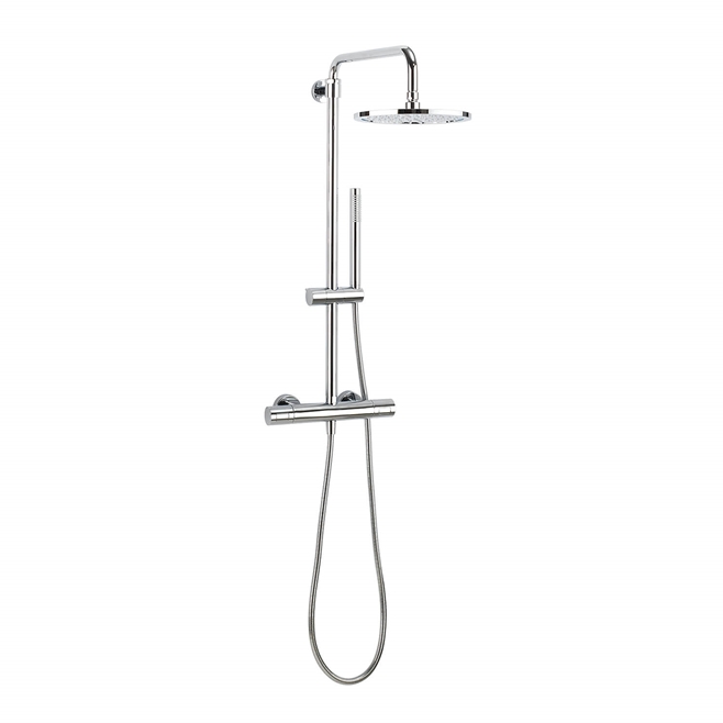 Crosswater Central Thermostatic Exposed Shower Kit With Height Adjustable Rigid Riser - Polished Chrome