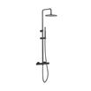 Crosswater Central Thermostatic Exposed Shower Kit With Height Adjustable Rigid Riser - Matt Black