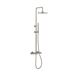 Crosswater Central Thermostatic Exposed Shower Kit With Height Adjustable Rigid Riser - Brushed Stainless Steel Effect