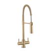 Crosswater Cucina Cook Dual Control Mono Kitchen Mixer with Flexi Spray - Brushed Brass