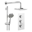 Crosswater Dial Kai Lever 2 Control Shower Valve with Shower Kit, Fixed Head & Ceiling Arm 