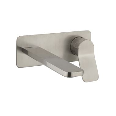 Crosswater Glide II Wall Mounted Basin Mixer Tap - Brushed Stainless Steel Effect