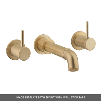 Crosswater MPRO Industrial Wall Stop Taps - Unlacquered Brushed Brass