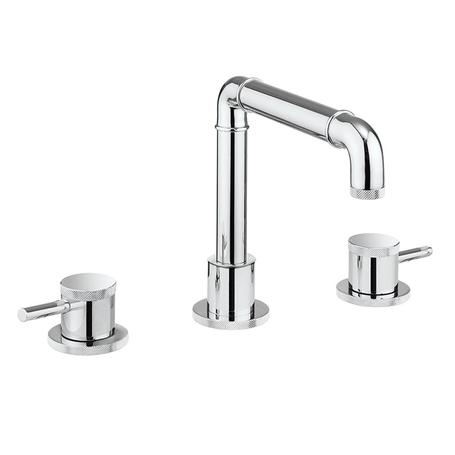 Crosswater MPRO Industrial 3 Hole Deck Mounted Basin Mixer Tap - Chrome