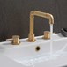 Crosswater MPRO Industrial 3 Hole Deck Mounted Basin Mixer Tap - Unlacquered Brushed Brass