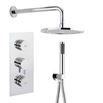 Crosswater Dial Kai Lever 2 Control Shower Valve with Single Mode Handset, Fixed Head & Arm