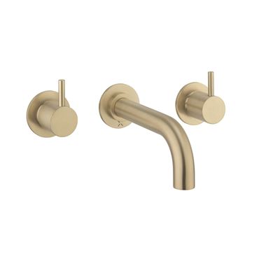Crosswater MPRO 3 Hole Wall Mounted Bath Filler Tap - Brushed Brass
