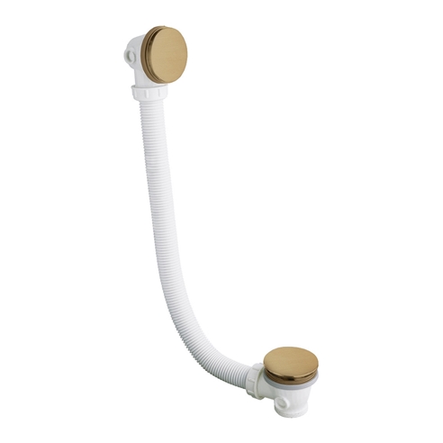 Crosswater MPRO Industrial Bath Clicker Waste & Overflow - Unlacquered Brushed Brass