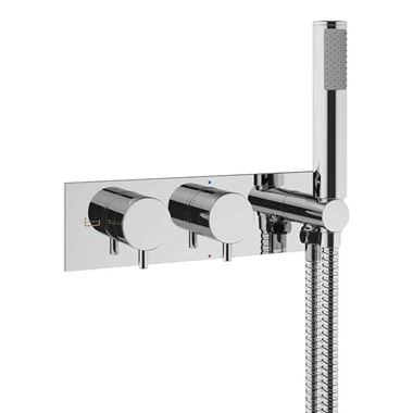 Crosswater MPRO Concealed Thermostatic Shower Valve with 2 Outlets & Handset Kit - Chrome