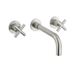 Crosswater MPRO 3 Hole Wall Mounted Basin Mixer Tap with Crosshead Handles - Brushed Stainless Steel Effect