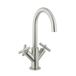 Crosswater MPRO Mono Basin Mixer Tap with Crosshead Handles - Brushed Stainless Steel Effect