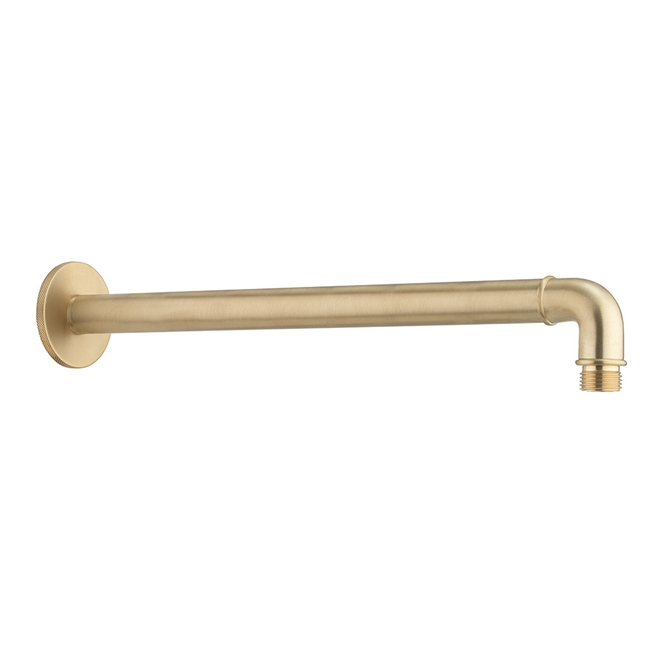 Crosswater MPRO Industrial 330mm Shower Arm - Unlacquered Brushed Brass