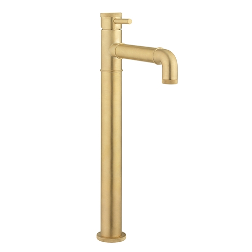 Crosswater MPRO Industrial Tall Basin Mixer Tap - Unlacquered Brushed Brass
